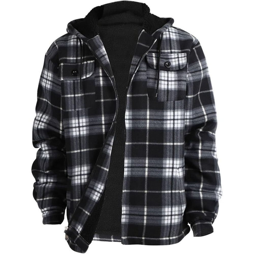 LeeHanTon (4XL) Heavyweight Sherpa Lined Hoodie Thick‎ Fleece Jacket Sweatshirt